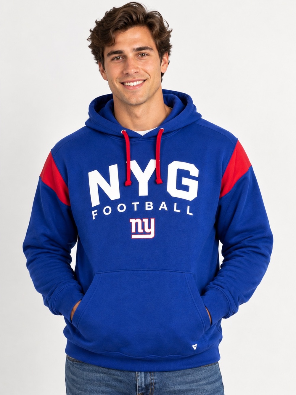 Fanatics New York Giants NYG NFL Football Pullover Hoodie Blue Red Men’s L